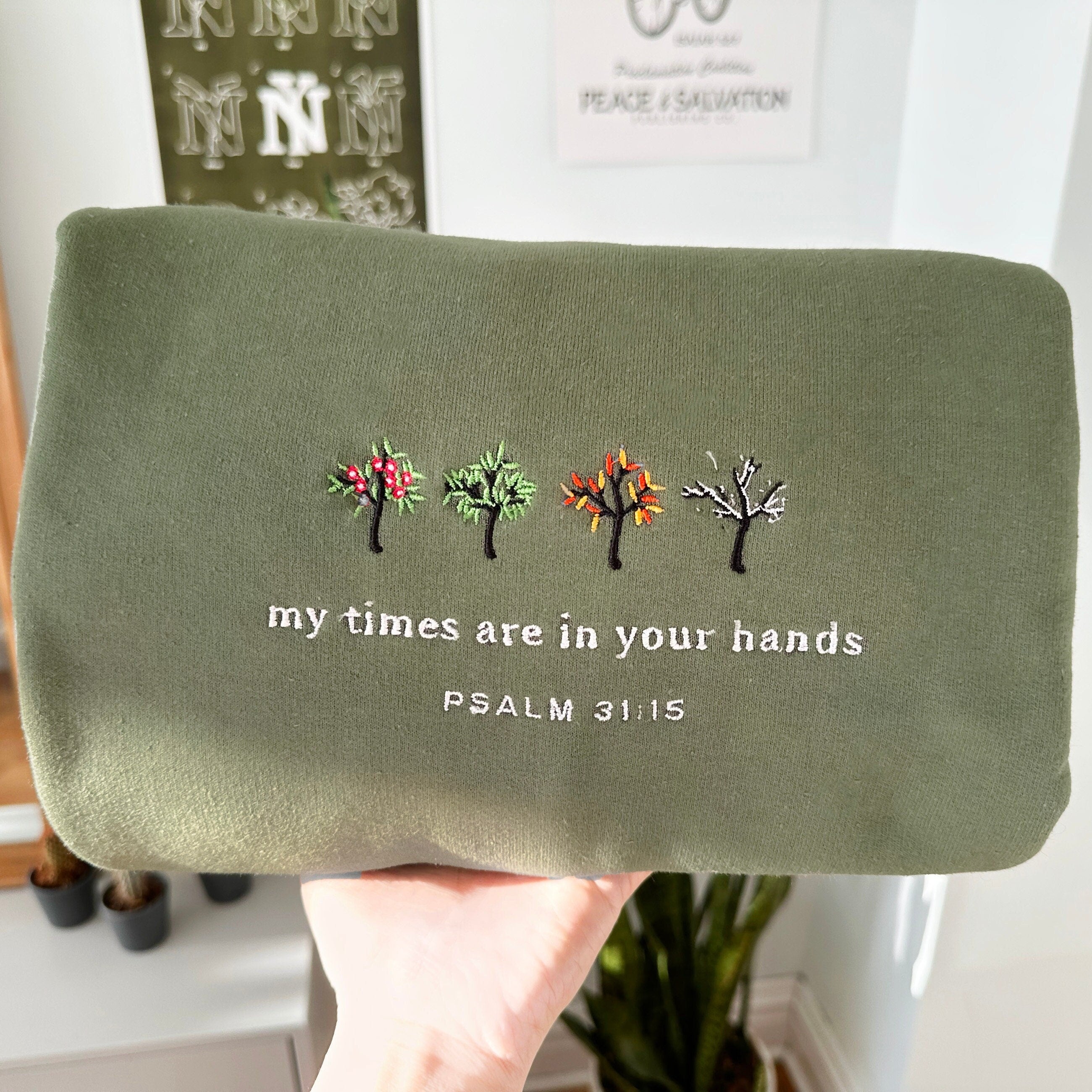 Embroidered 'Psalm 31' Bible Verse Shirt, Christian Sweatshirt, Faith Crewneck